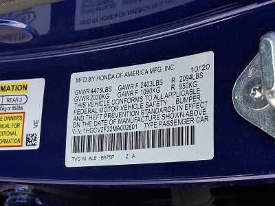 2021 Honda Accord Sedan Sport