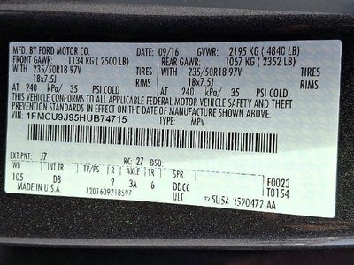 2017 Ford Escape Titanium 4WD