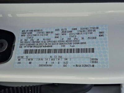 2025 Ford F-150 Raptor 4WD SuperCrew 5.5' Box