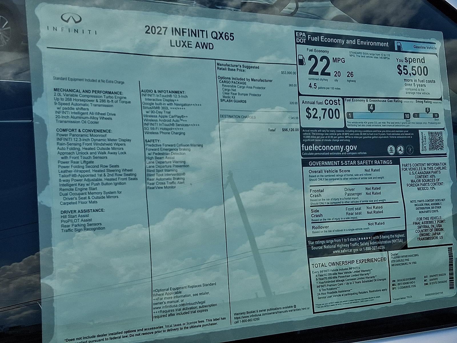 2027 INFINITI QX65 LUXE AWD