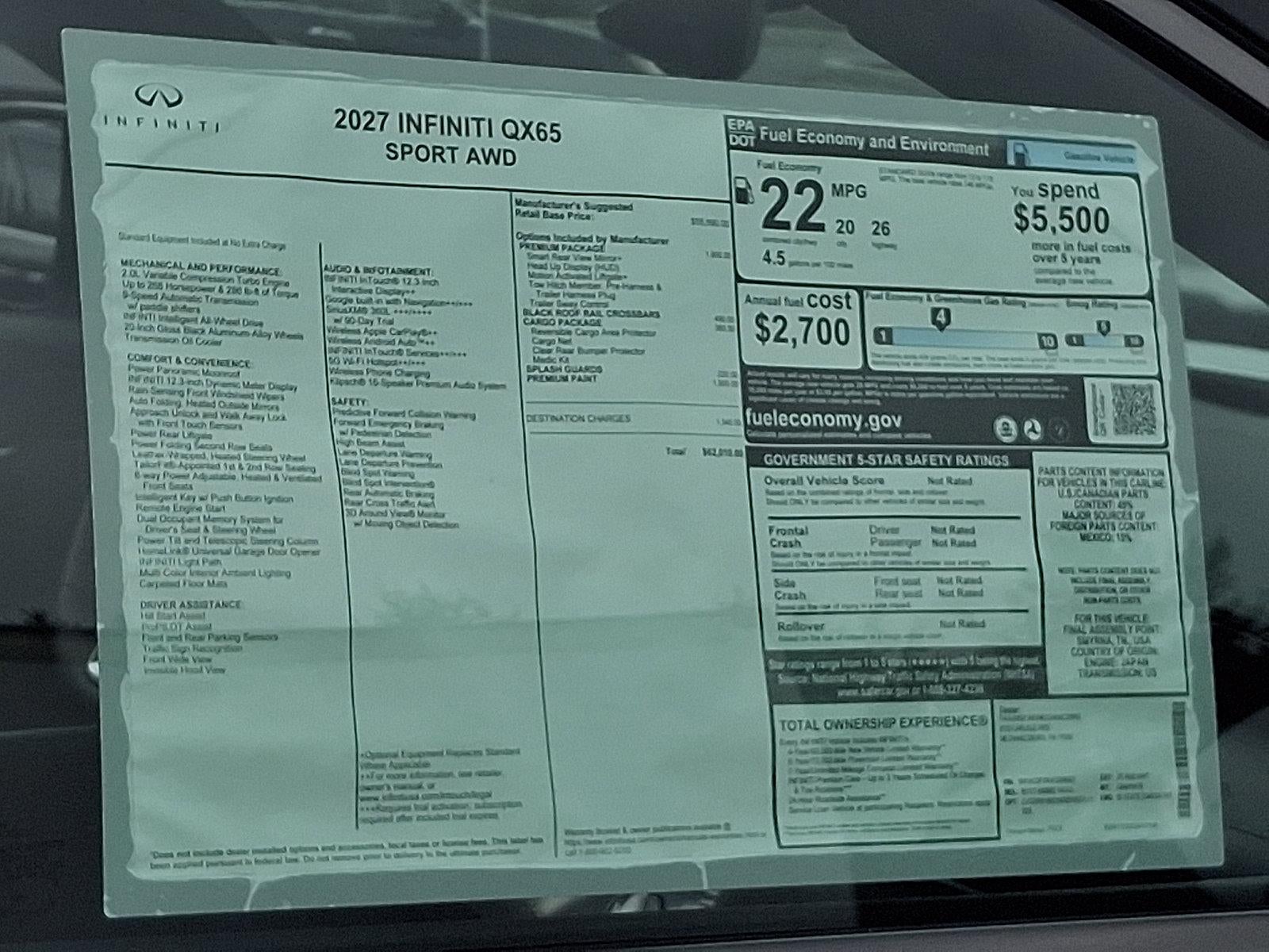 2027 INFINITI QX65 SPORT AWD