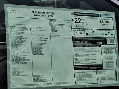 2027 INFINITI QX65 AUTOGRAPH AWD