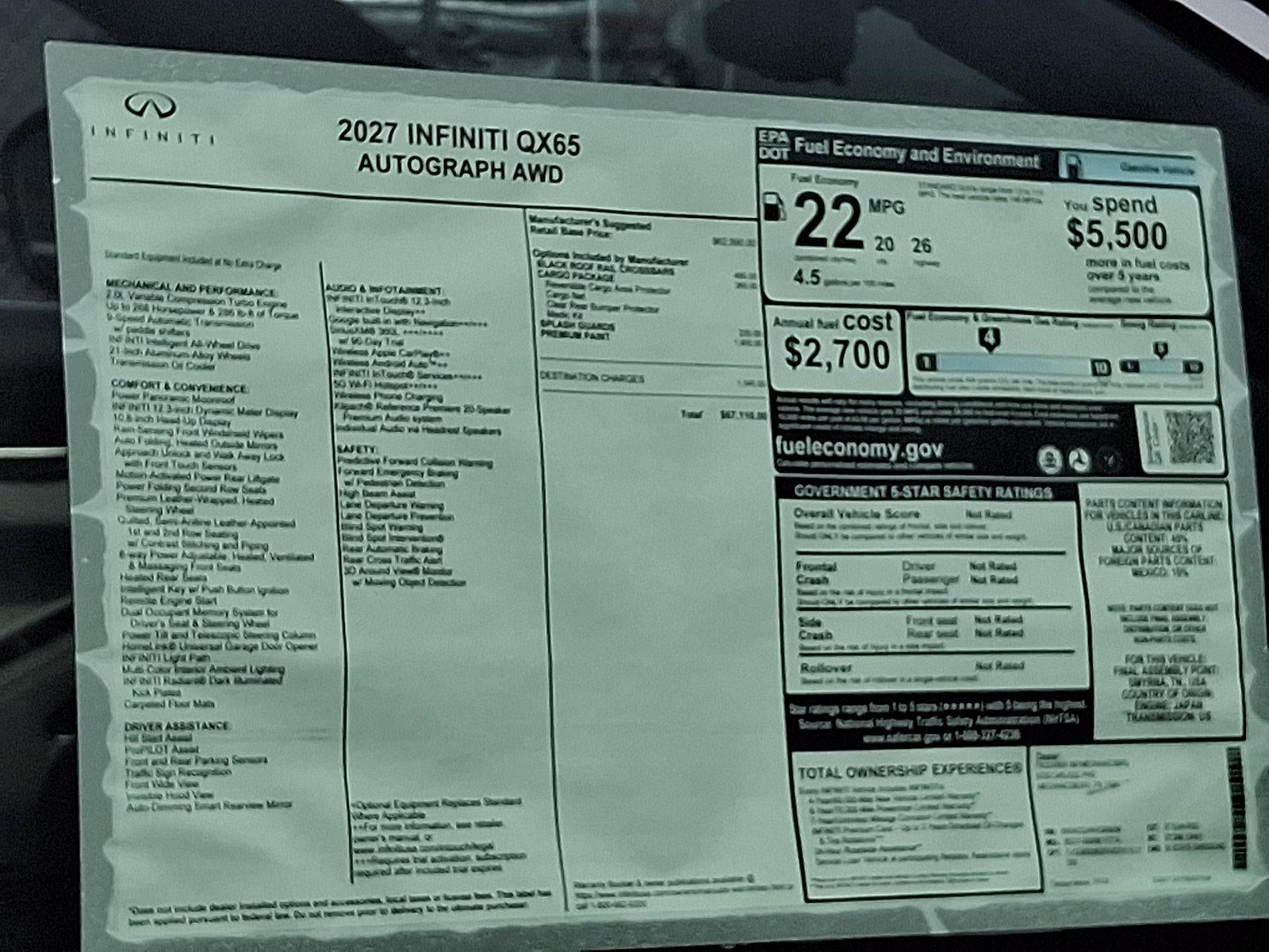 2027 INFINITI QX65 AUTOGRAPH AWD