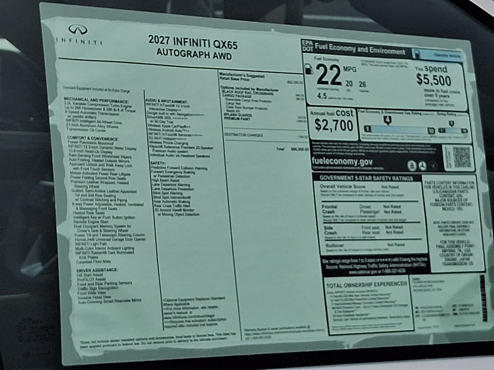 2027 INFINITI QX65 AUTOGRAPH AWD