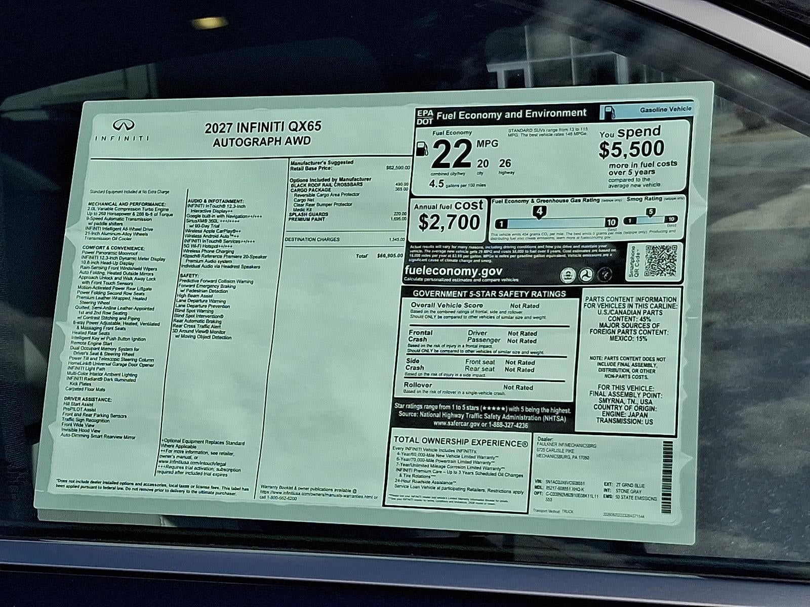 2027 INFINITI QX65 AUTOGRAPH AWD