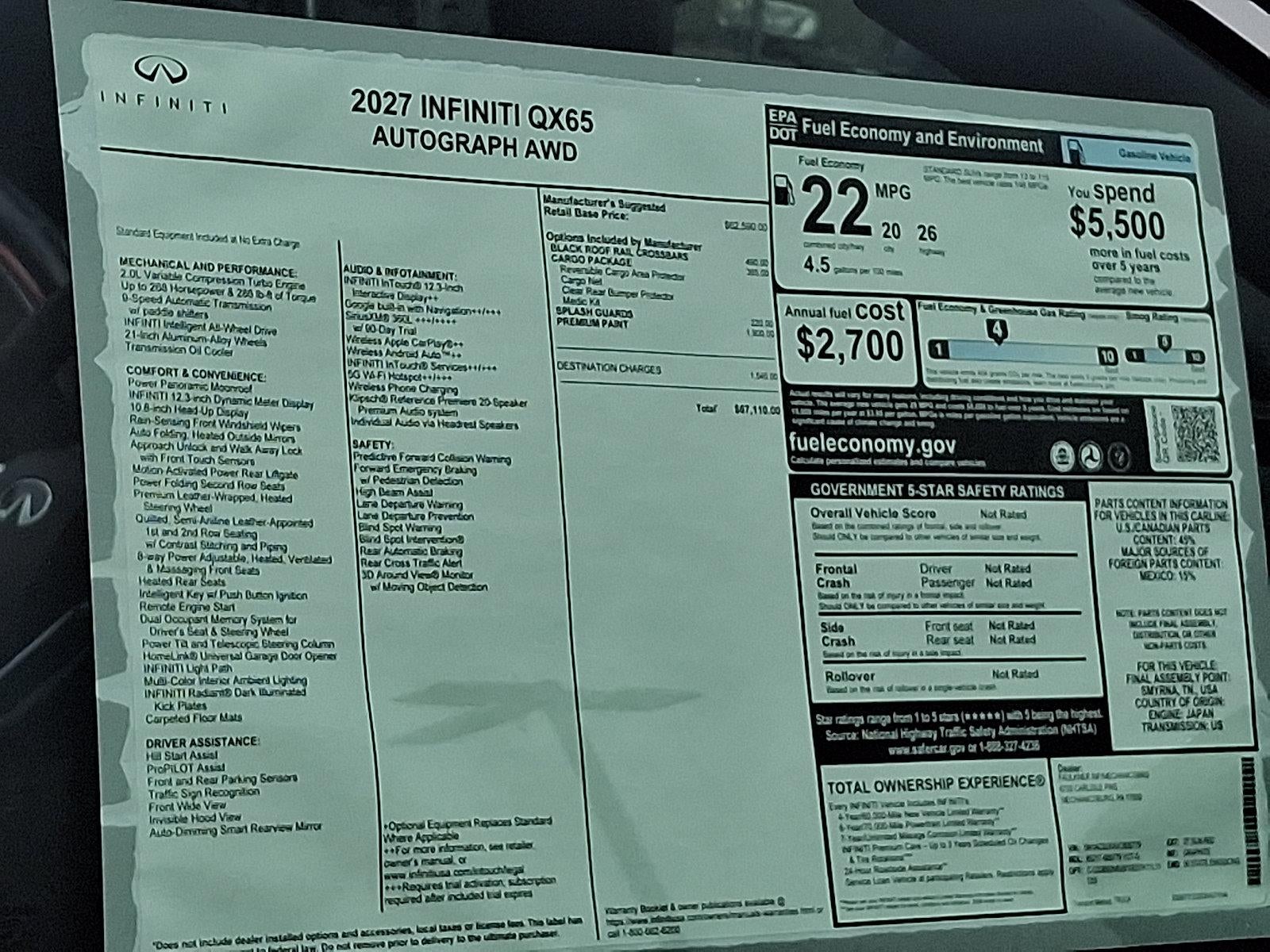 2027 INFINITI QX65 AUTOGRAPH AWD