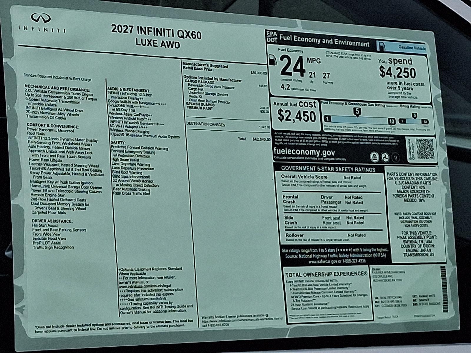 2027 INFINITI QX60 LUXE AWD