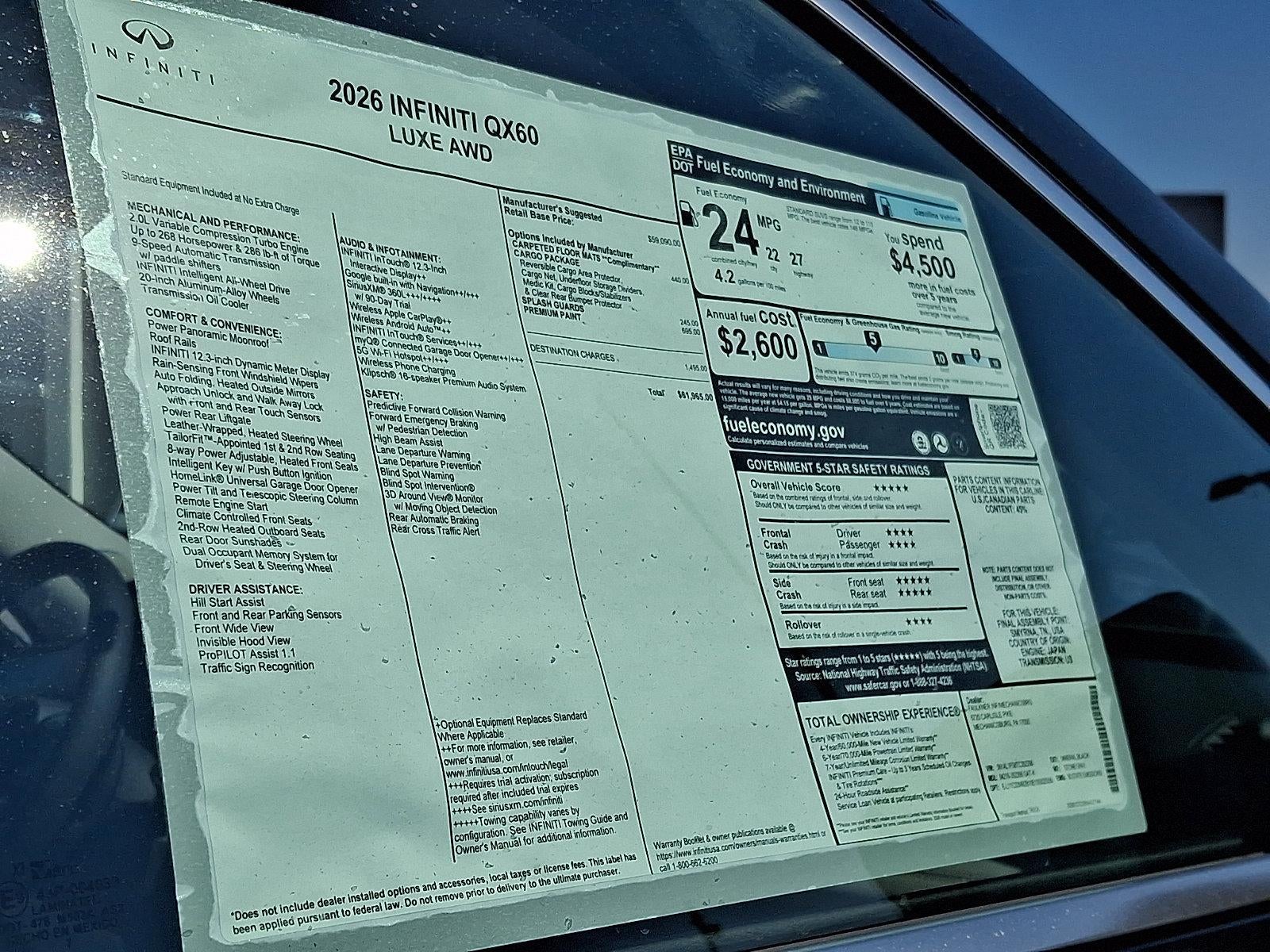 2026 INFINITI QX60 LUXE AWD