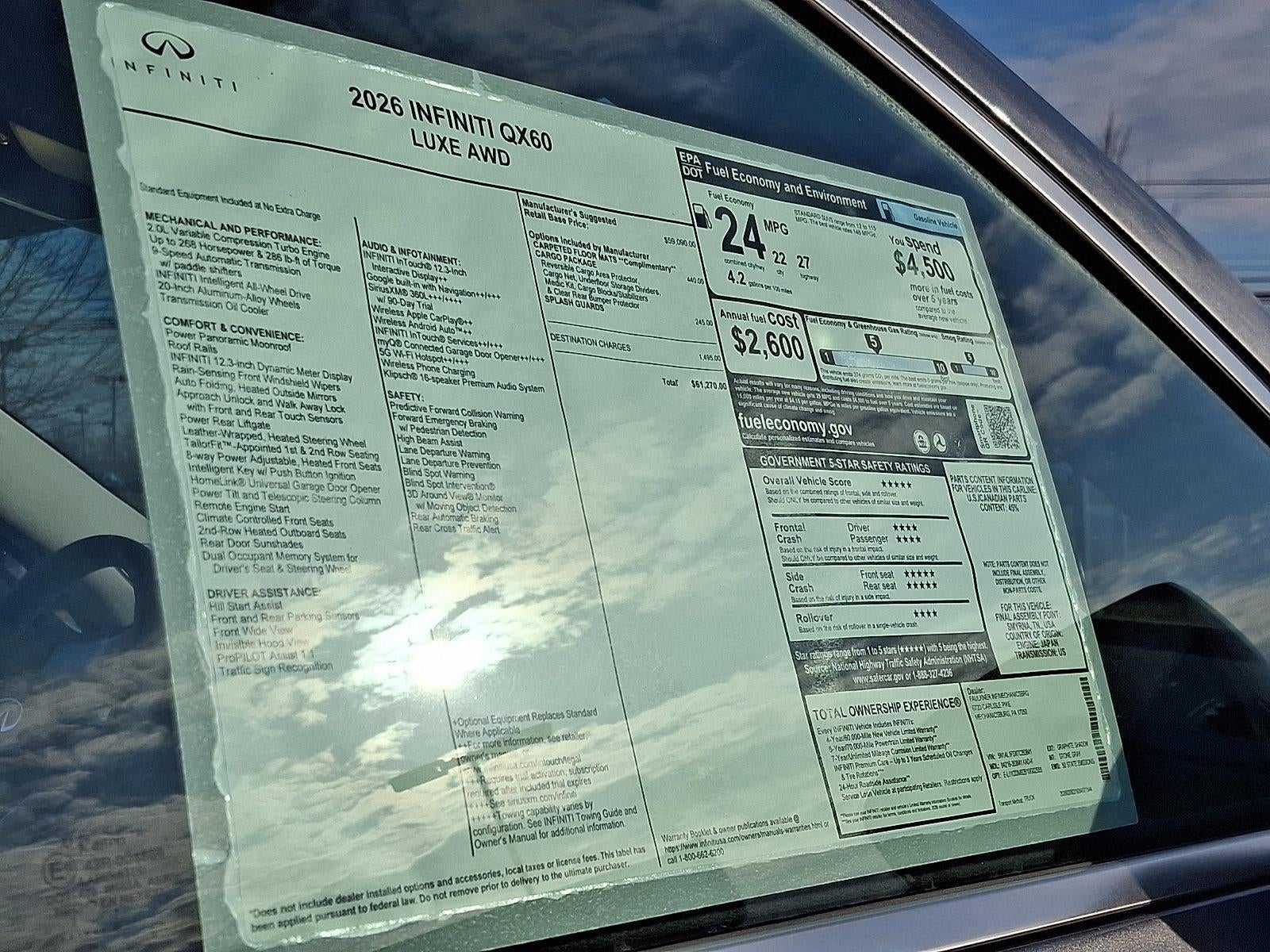 2026 INFINITI QX60 LUXE AWD