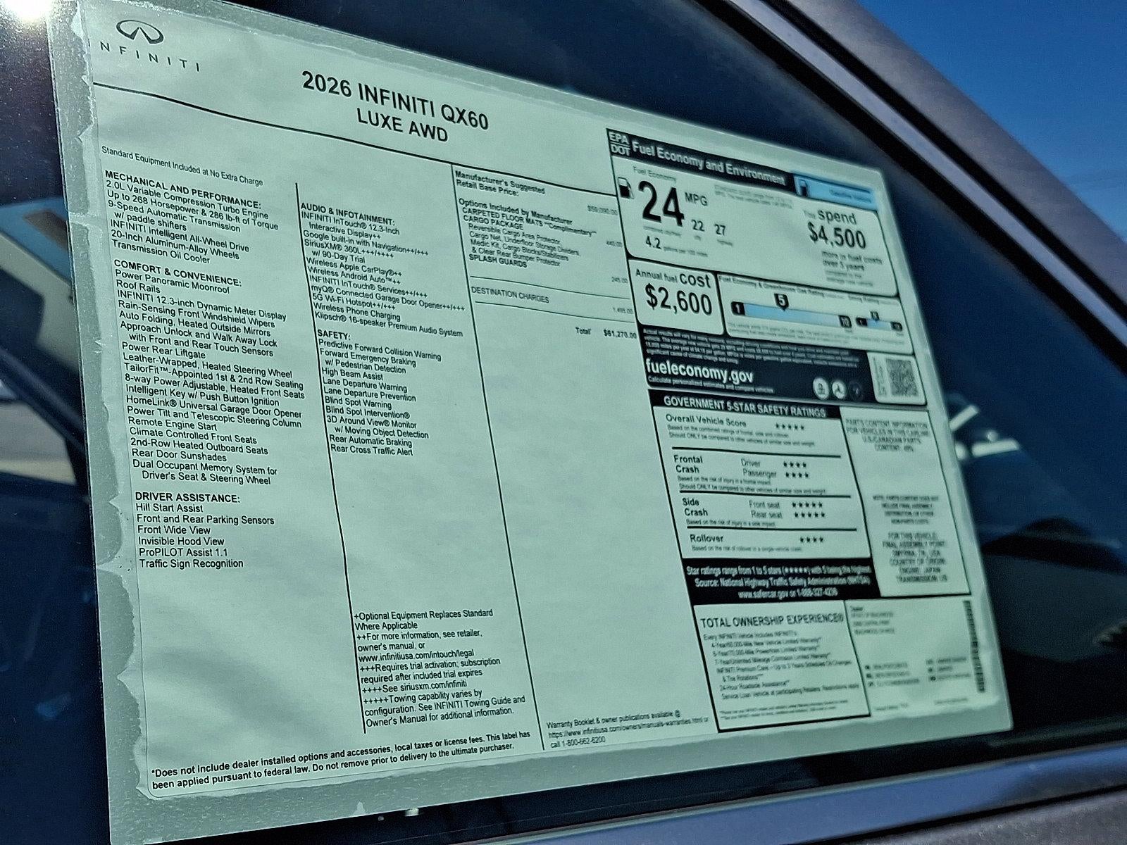 2026 INFINITI QX60 LUXE AWD