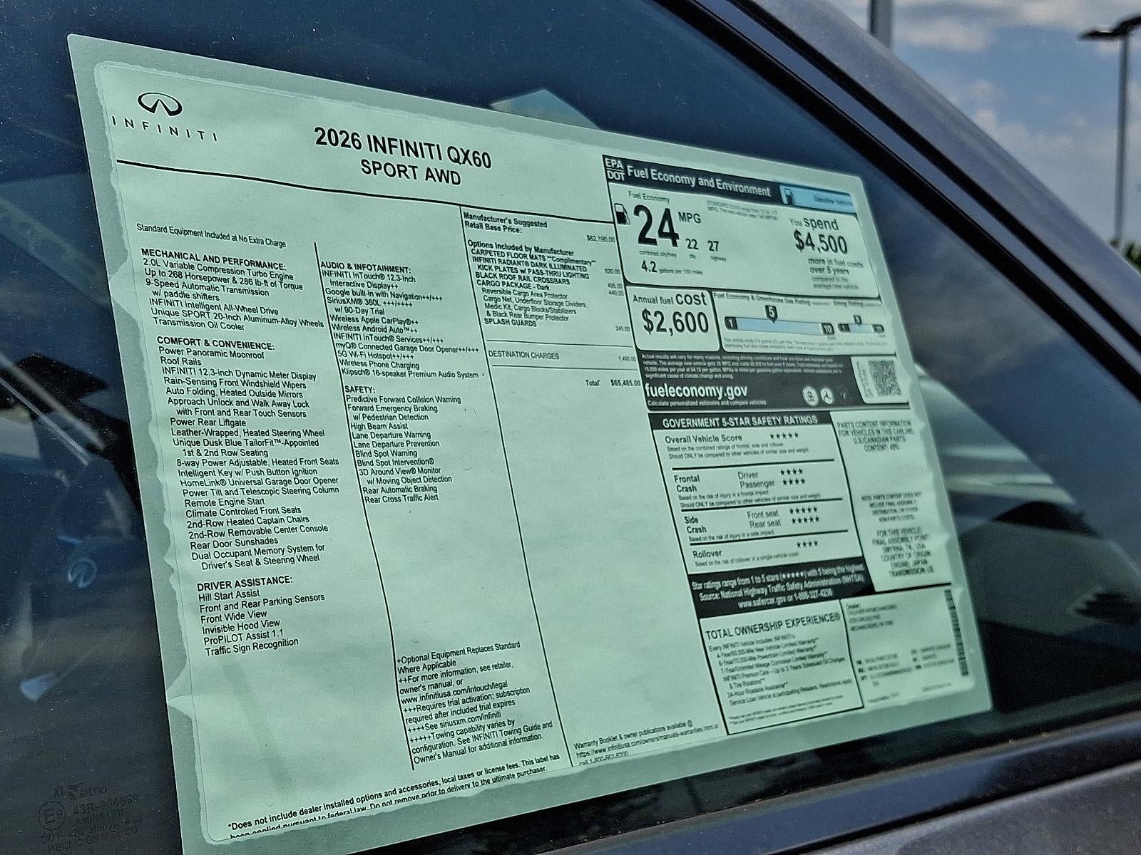 2026 INFINITI QX60 SPORT AWD
