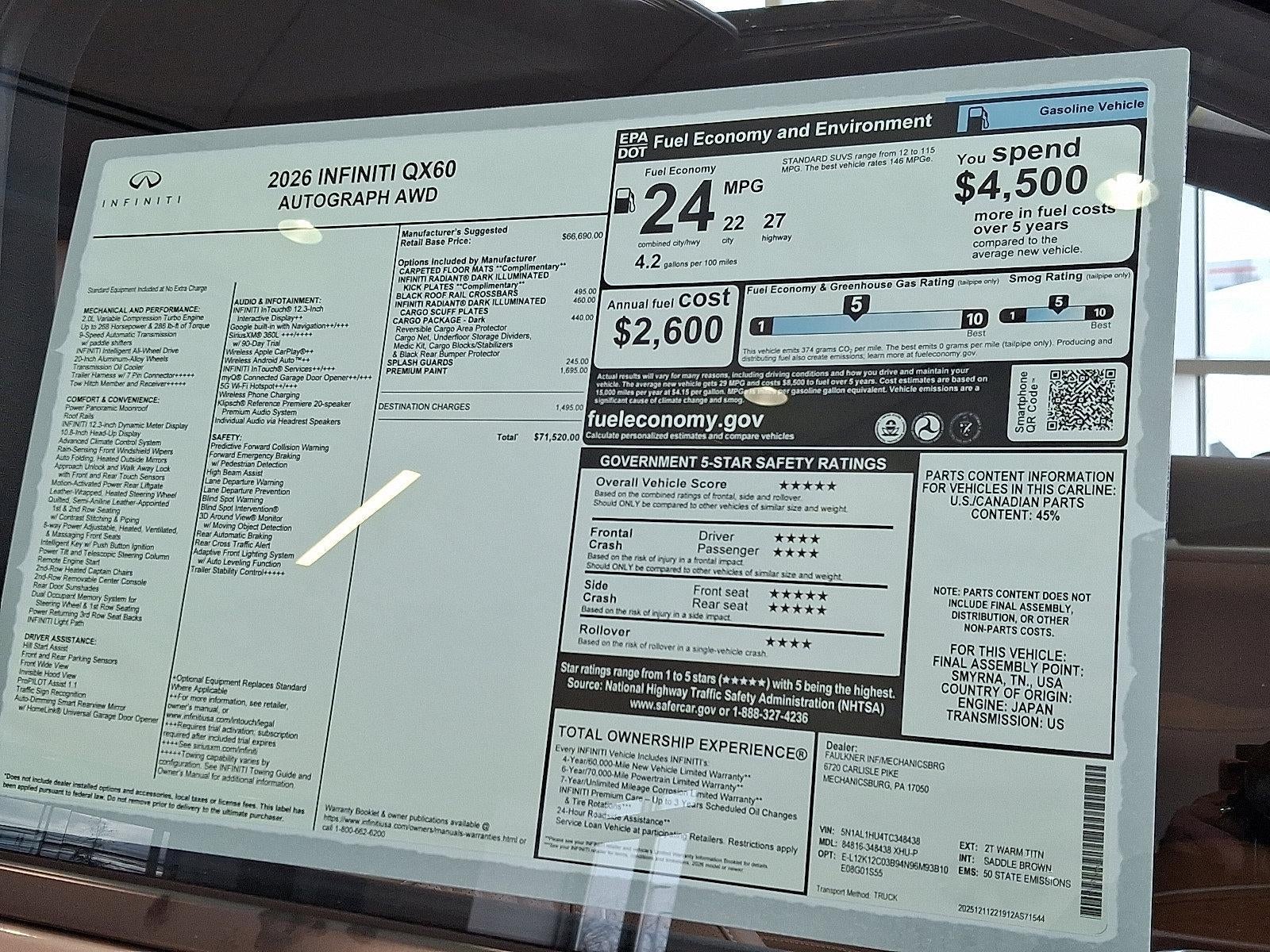 2026 INFINITI QX60 AUTOGRAPH AWD