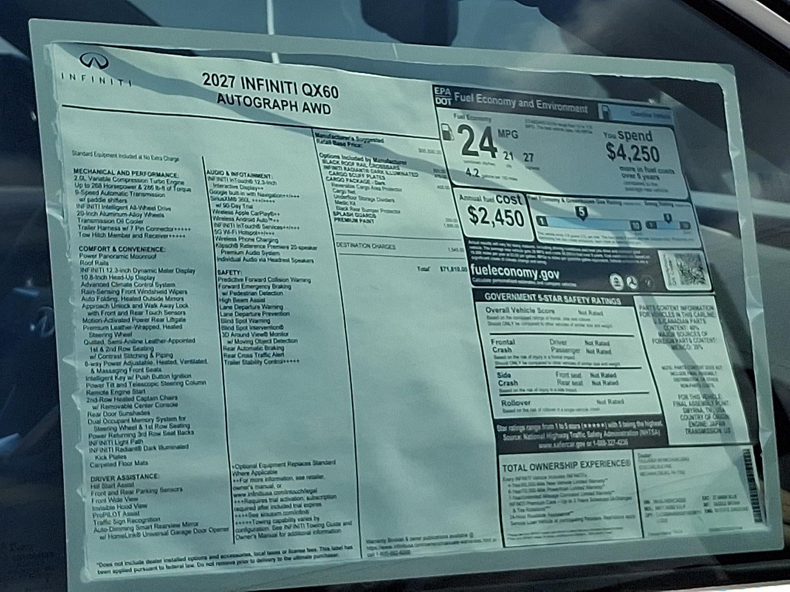 2027 INFINITI QX60 AUTOGRAPH AWD