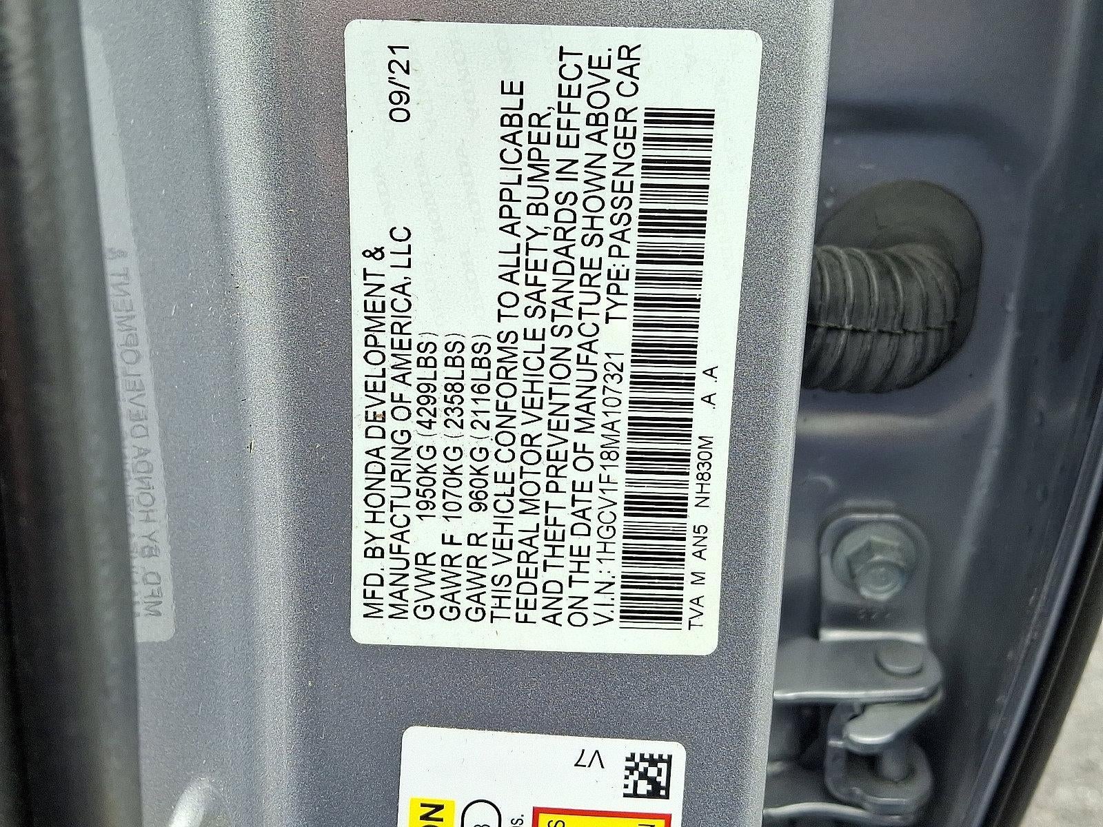 2021 Honda Accord Sedan LX 1.5T CVT