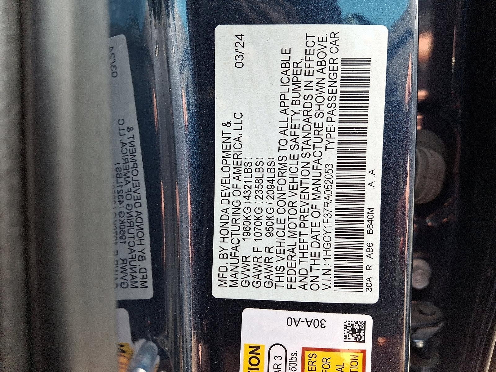 2024 Honda Accord Sedan EX CVT