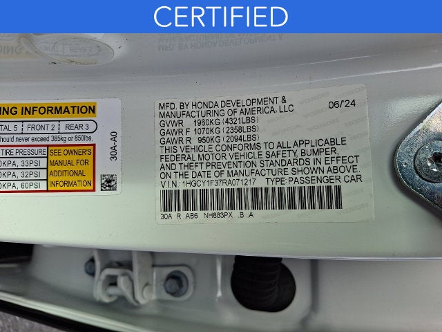 2024 Honda Accord EX ***CERTIFIED***