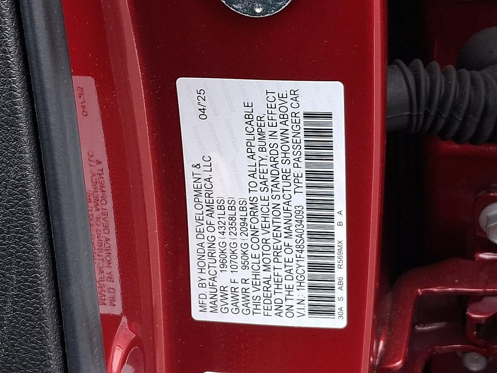 2025 Honda Accord Sedan SE CVT