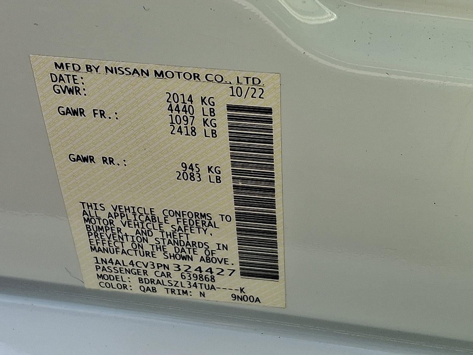 2023 Nissan Altima 2.0 SR Sedan