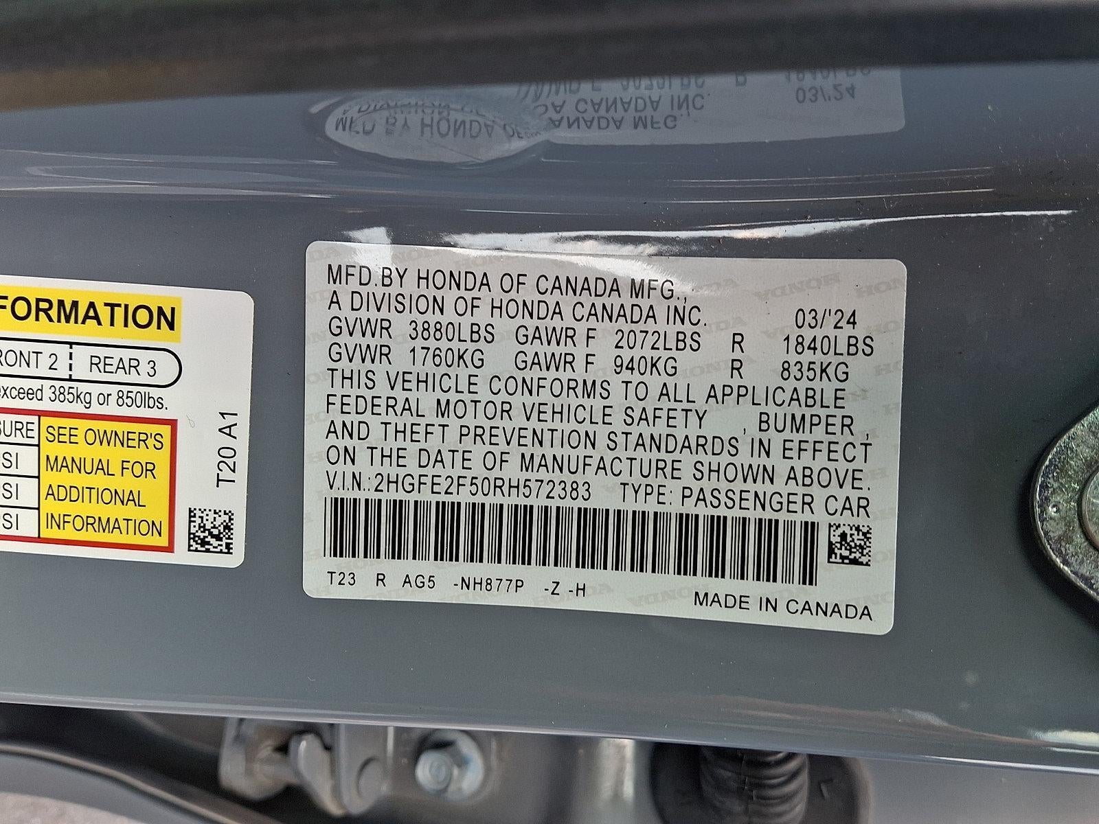 2024 Honda Civic Sedan Sport CVT