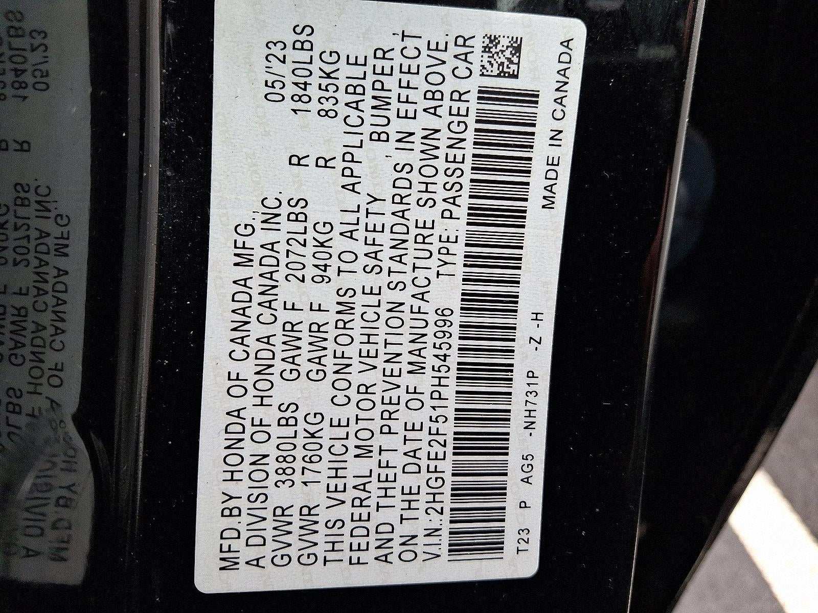 2023 Honda Civic Sedan Sport CVT