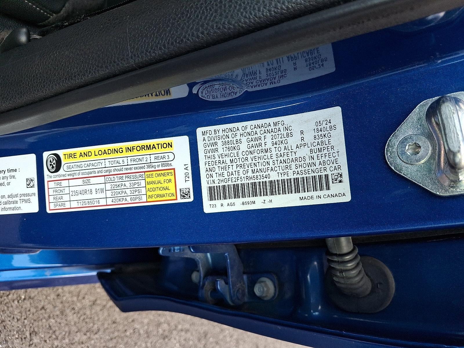 2024 Honda Civic Sedan Sport CVT