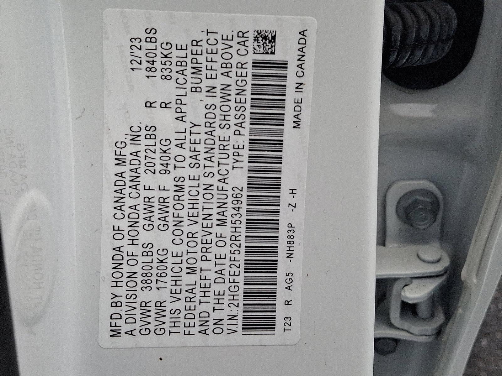 2024 Honda Civic Sedan Sport CVT