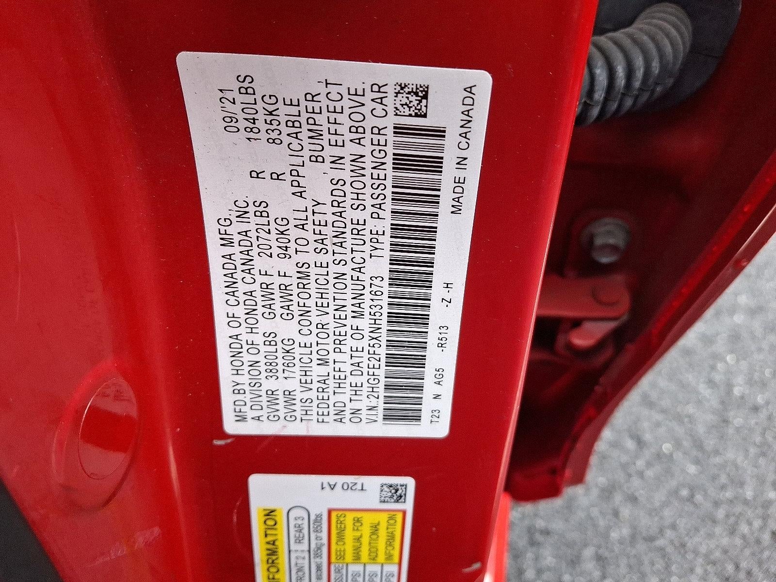 2022 Honda Civic Sedan Sport CVT