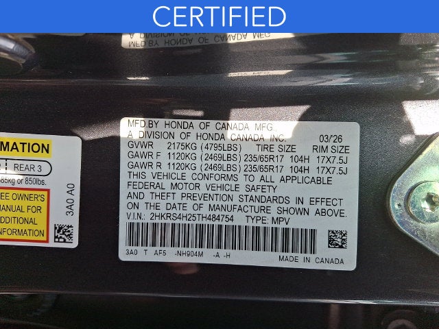 2026 Honda CR-V LX **CERTIFIED**