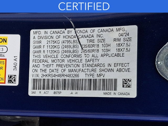 2024 Honda CR-V EX **CERTIFIED**