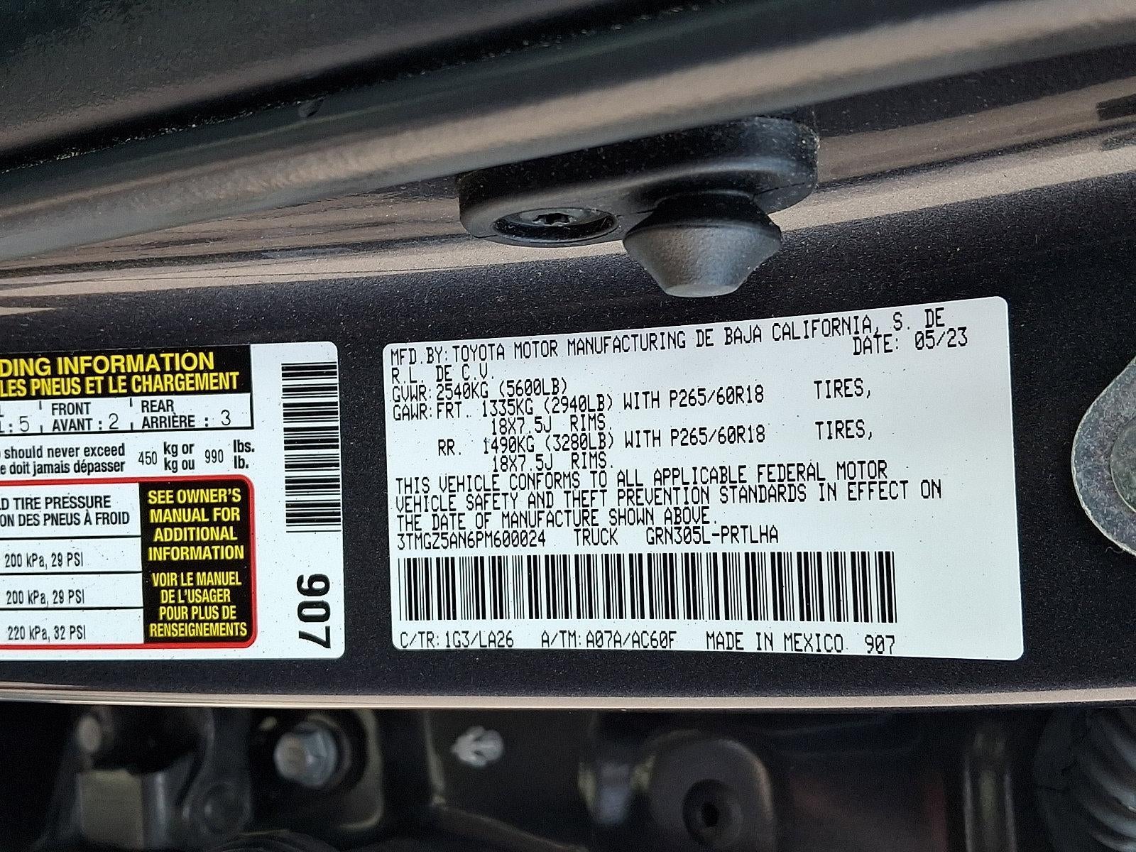 2023 Toyota Tacoma 4WD 4WD Limited Double Cab 5' Bed V6 AT (Natl)