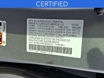 2026 Honda Odyssey EX-L **CERTIFIED**