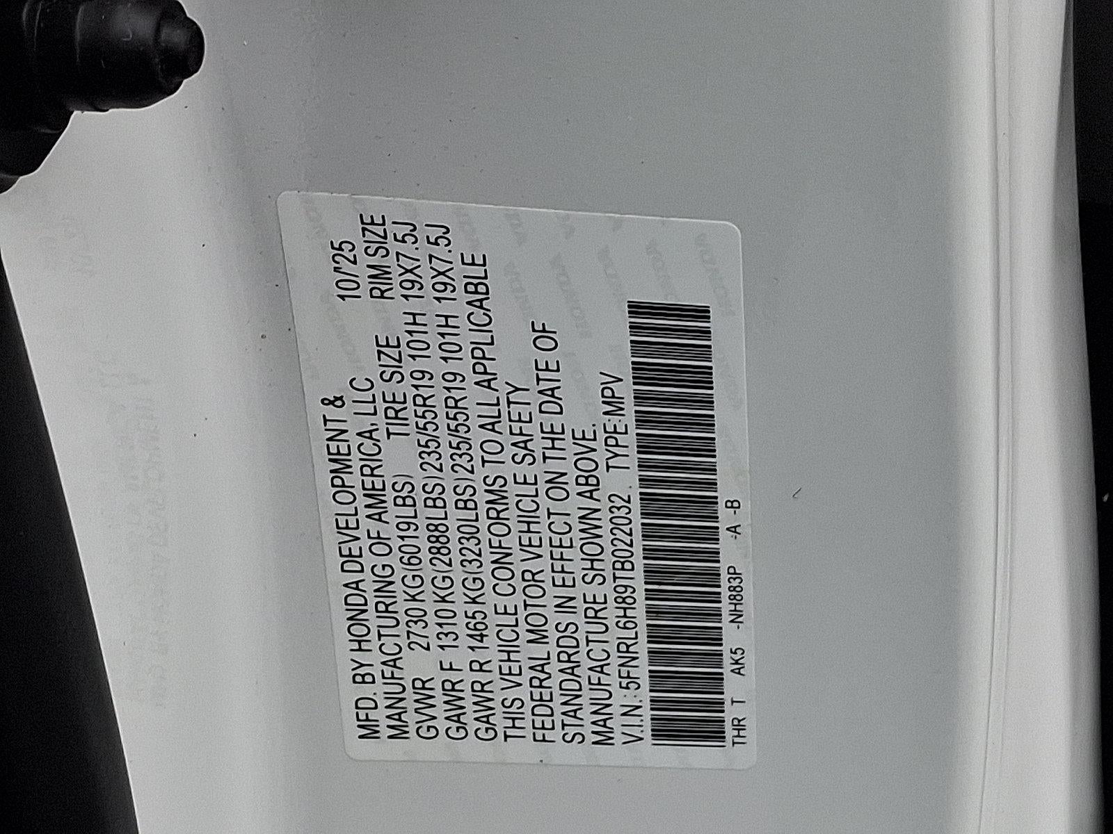 2026 Honda Odyssey Touring Auto