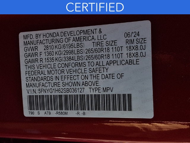 2025 Honda Pilot TrailSport **CERTIFIED**
