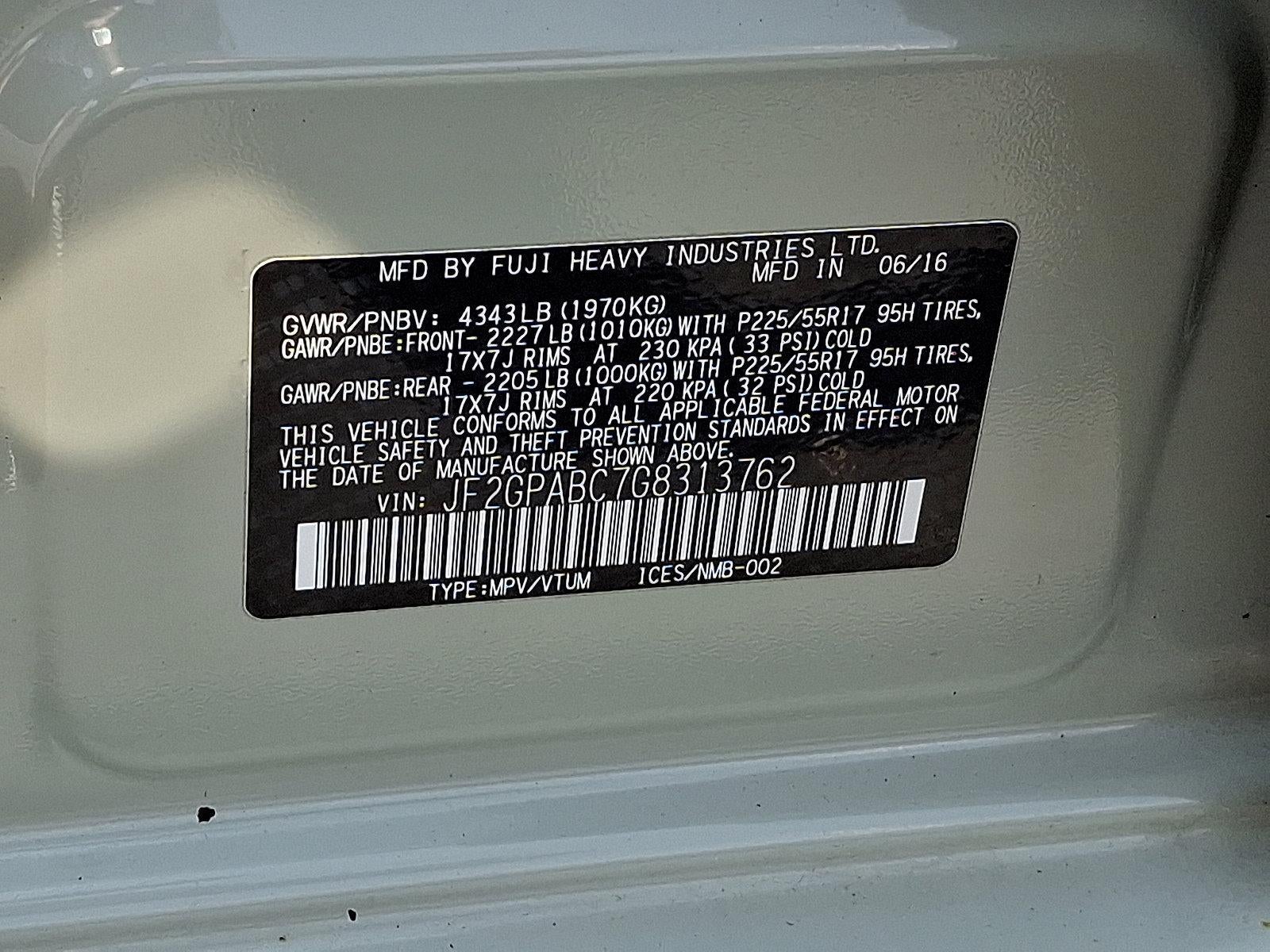 2016 Subaru Crosstrek 2.0i Premium CVT