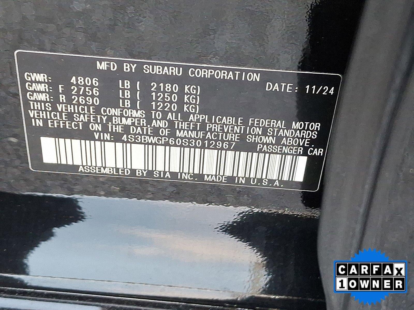 2025 Subaru Legacy Touring XT AWD