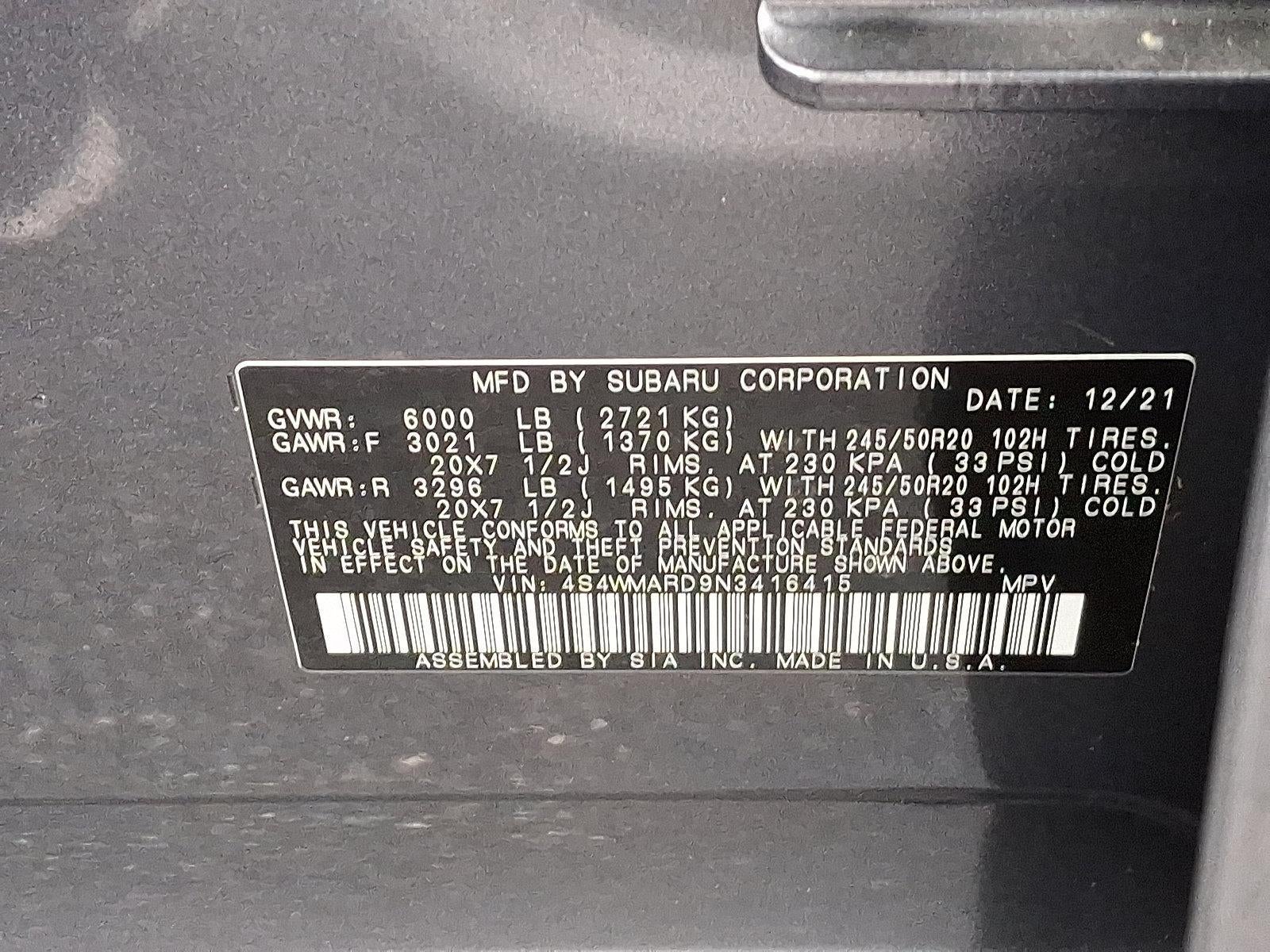 2022 Subaru Ascent Touring 7-Passenger