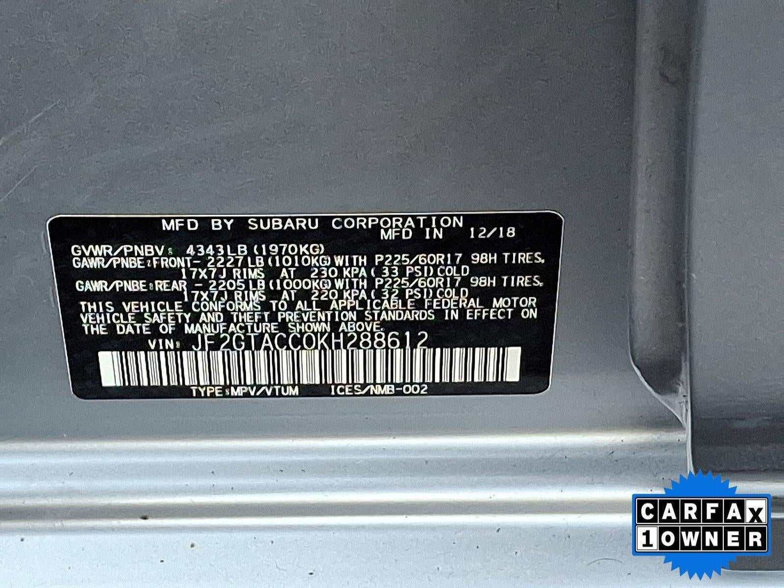 2019 Subaru Crosstrek 2.0i Premium CVT