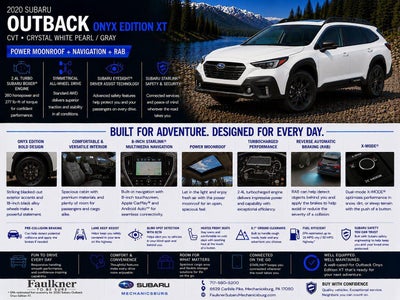 2020 Subaru Outback Onyx Edition XT CVT