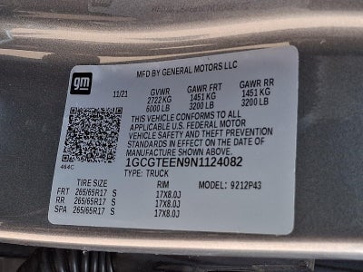 2022 Chevrolet Colorado Crew Cab Short Box 4-Wheel Drive ZR2