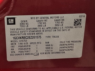 2014 Chevrolet Silverado 1500 Double Cab Standard Box 4-Wheel Drive LT w/2LT