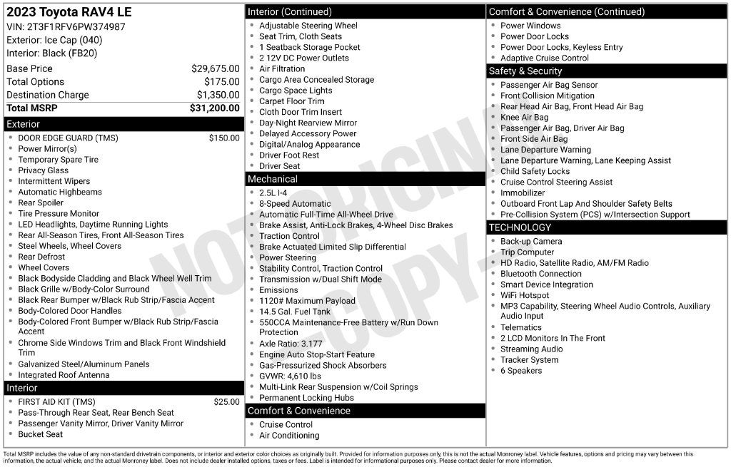 2023 Toyota RAV4 LE CERTIFIED