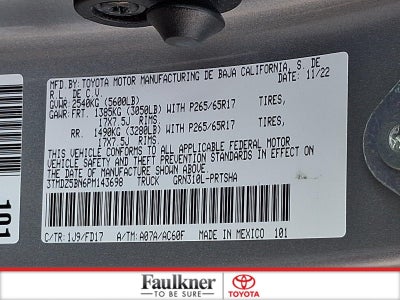 2023 Toyota Tacoma 4WD 4WD TRD Sport Double Cab 6' Bed V6 AT (Natl)