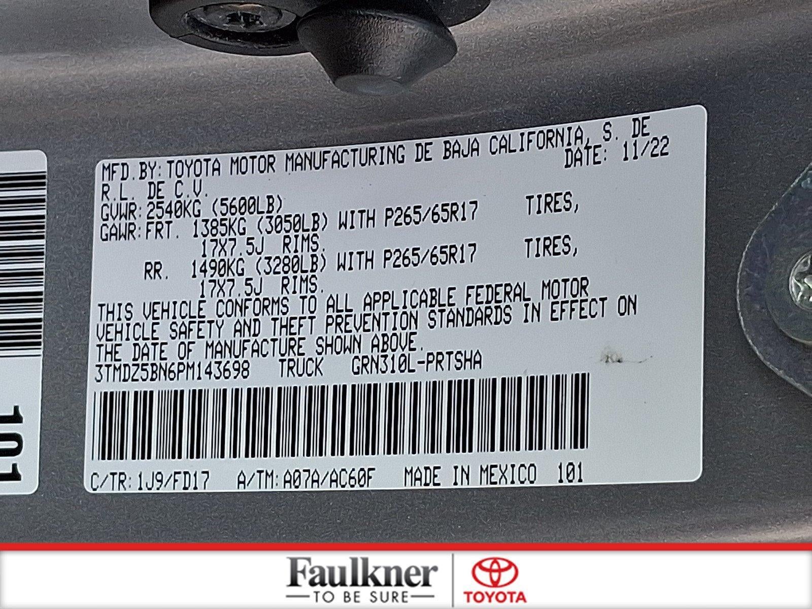 2023 Toyota Tacoma 4WD 4WD TRD Sport Double Cab 6' Bed V6 AT (Natl)