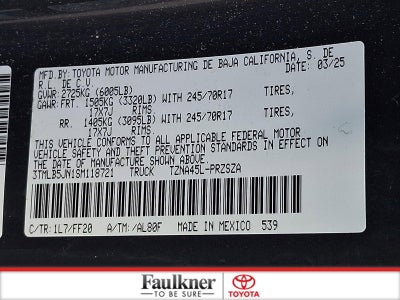 2025 Toyota Tacoma 4WD 4WD SR5 Double Cab 5' Bed AT (GS)