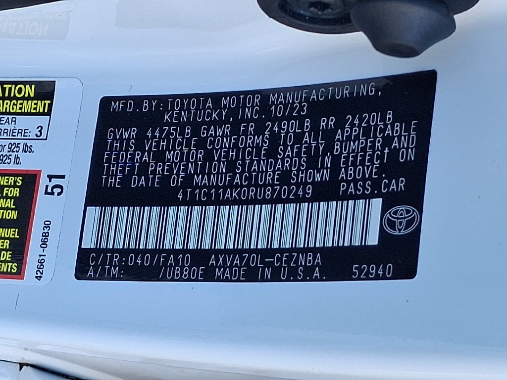 2024 Toyota Camry LE CERTIFIED