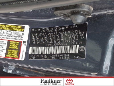 2021 Toyota Avalon Hybrid Limited FWD (Natl)
