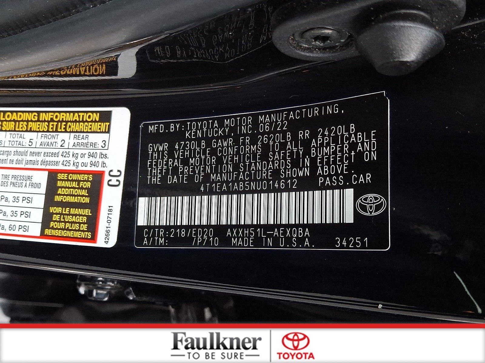 2022 Toyota Avalon Hybrid XSE Nightshade FWD (Natl)