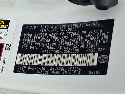 2020 Toyota Camry SE CERTIFIED