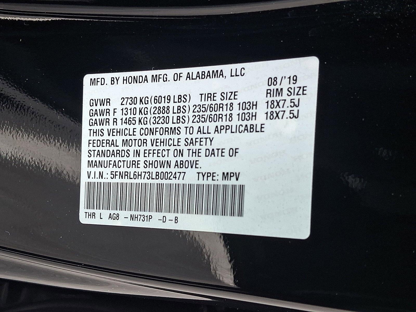 2020 Honda Odyssey EX-L Auto