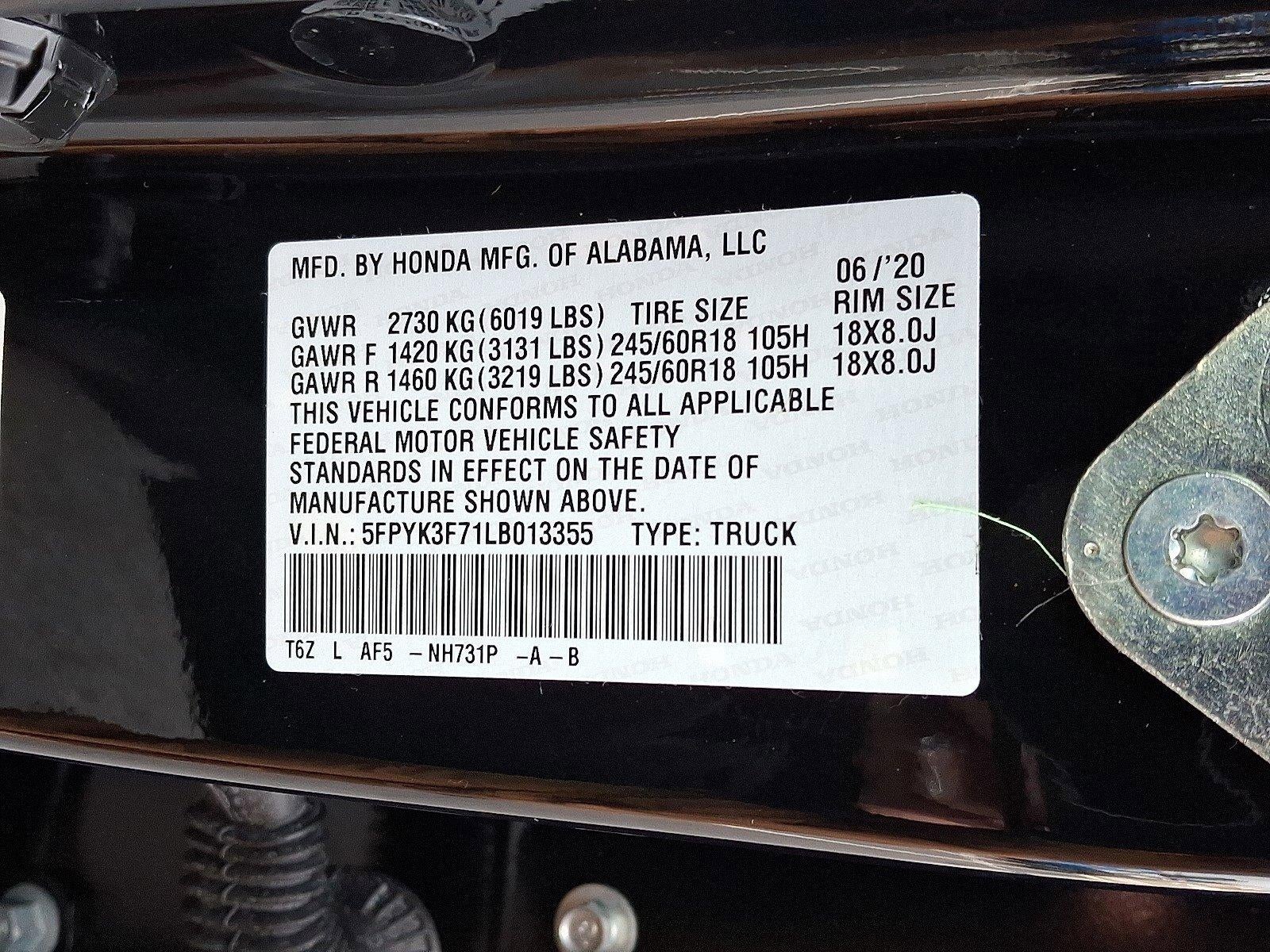 2020 Honda Ridgeline RTL-E AWD